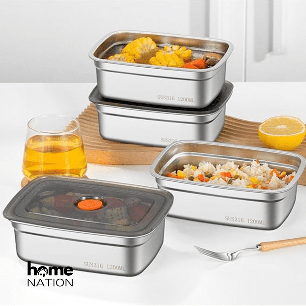 Stainless Steel Food Storage Container 1200ml 12