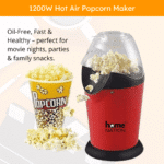 Oil-Free Electric Popcorn Maker 1200W | Hot Air Popper Machine for Healthy Snacks, Movie Nights & Home Parties - Image 6