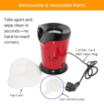 Oil-Free Electric Popcorn Maker 1200W | Hot Air Popper Machine for Healthy Snacks, Movie Nights & Home Parties - Image 4