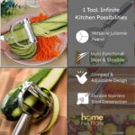 2-in-1 Stainless Steel Julienne Vegetable Peeler | Dual Blade Fruit & Veggie Slicer, Shredder & Grater for Potatoes, Carrots, Cucumbers - Image 6