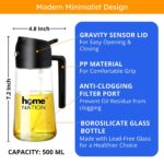 2-in-1 Glass Oil Sprayer & Dispenser Bottle 500ml – Leakproof, Non-Drip, Reusable for Cooking & Salad - Image 4