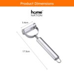 2-in-1 Stainless Steel Julienne Vegetable Peeler | Dual Blade Fruit & Veggie Slicer, Shredder & Grater for Potatoes, Carrots, Cucumbers - Image 3