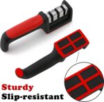 Professional 3 Slot Knife Sharpener | 3 Stage Kitchen Knife Sharpener for Chef, Scissors & All Blades – Stainless Steel & Tungsten Steel - Image 7