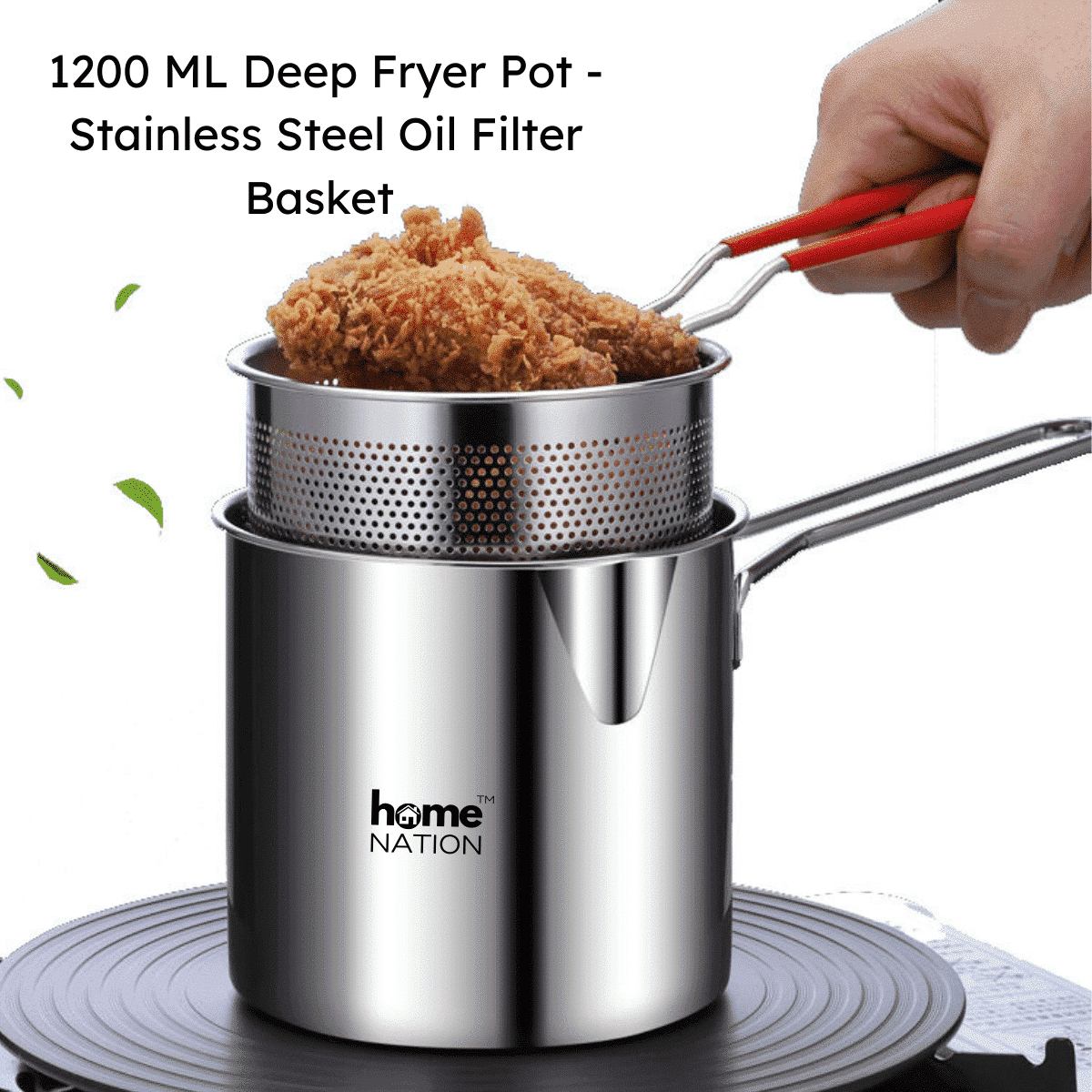 Deep Fryer Pot - Stainless Steel Oil Filter Basket (1) Deep Fryer Pot - Stainless Steel Oil Filter Basket