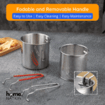 Deep Fryer Pot - Stainless Steel Oil Filter Basket Set | 1.2L Portable Frying Pot with Oil Strainer for Frying French Fries, Pakora Or Making Sauce - Image 5
