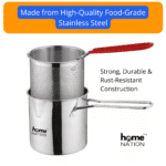 Deep Fryer Pot - Stainless Steel Oil Filter Basket Set | 1.2L Portable Frying Pot with Oil Strainer for Frying French Fries, Pakora Or Making Sauce - Image 2