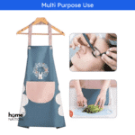 Waterproof Kitchen Apron for Women & Men – Washable Cooking Apron with Pocket & Hand Towel, Oil-Proof Wear-Resistant Chef Apron (Pink/Blue) - Image 3