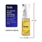 Oil Spray Bottle for Cooking 220ml – Premium Glass Olive Oil Dispenser for Kitchen, Air Fryer, Salad, Baking & Frying | Refillable Leak-Proof Sprayer - White - Image 6