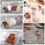 Crystal Clear Acrylic 4-in-1 Spice Box | Transparent Masala Container Set with Spoons & Lids | Premium Seasoning & Condiment Storage Organizer for Kitchen - Image 2