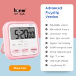 Digital Study & Kitchen Timer with LCD Display, Stopwatch, Countdown, Loud Alarm, Magnetic Back & Flashing Light for Cooking, Students, Gym & Home Use - Image 3