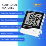 HTC-1 Digital Temperature & Humidity Meter | Indoor Room Thermometer Hygrometer with LCD Display, Clock, Alarm & Max-Min Memory - Image 2