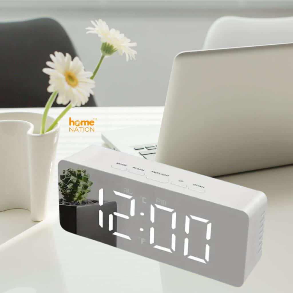 digital mirror LED alarm clock