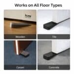 Home Nation Heavy Duty Non Slip Rubber Door Stopper, Door Wedge for Wooden Tile Carpet Floors, Strong Grip Door Stop for Home Office & Heavy Doors, Black - Image 5
