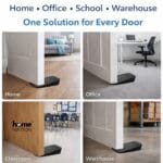 Home Nation Heavy Duty Non Slip Rubber Door Stopper, Door Wedge for Wooden Tile Carpet Floors, Strong Grip Door Stop for Home Office & Heavy Doors, Black - Image 2