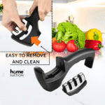 3 Stage Knife Sharpener for Kitchen, Knife & Scissor Sharpener, Manual Professional Kitchen Knife Sharpener Tool with Anti Slip Base, Easy Blade Sharpening Tool for Home - Black - Image 6
