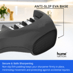 3 Stage Knife Sharpener for Kitchen, Knife & Scissor Sharpener, Manual Professional Kitchen Knife Sharpener Tool with Anti Slip Base, Easy Blade Sharpening Tool for Home - Black - Image 5