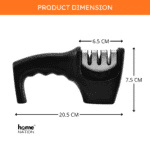 3 Stage Knife Sharpener for Kitchen, Knife & Scissor Sharpener, Manual Professional Kitchen Knife Sharpener Tool with Anti Slip Base, Easy Blade Sharpening Tool for Home - Black - Image 7