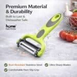 3 in 1 Multifunctional Vegetable Peeler with 360° Rotating Head – Stainless Steel Julienne, Serrated & Straight Blade Kitchen Peeler for Potato, Carrot, Cucumber & Fruit - Image 7