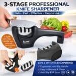 3 in 1 knife sharpener - black 1