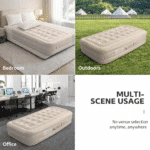 Inflatable Air Mattress with Built-in Electric Pump, Single Portable Air Bed, Quick Inflate Blow Up Mattress for Home, Guests, Camping & Travel - Image 2