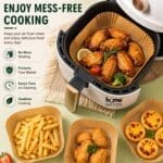Square Air Fryer Paper Liners 100 PCS (8 Inch) – Disposable Parchment Paper Liners, Non-Stick, Oil Proof, Greaseproof & Heat Resistant Baking Sheets for Air Fryer Basket, Oven & Microwave - Image 3