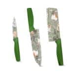 Printed Kitchen Knife Set 3 Pieces, Stainless Steel Kitchen Knives with Non-Slip Handle, Sharp Rust Resistant Multipurpose Knife Set for Home Kitchen - Image 9