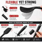 Home Nation Silicone Spatula Set 6 PCS, Heat Resistant Food Grade Silicone Kitchen Tools, Non Stick Rubber Spatula Set for Baking, Cooking, Mixing & Scraping, BPA Free, Black - Image 6