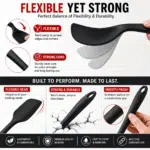 Home Nation Silicone Spatula Set 6 PCS, Heat Resistant Food Grade Silicone Kitchen Tools, Non Stick Rubber Spatula Set for Baking, Cooking, Mixing & Scraping, BPA Free, Black - Image 6