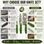 Printed Kitchen Knife Set 3 Pieces, Stainless Steel Kitchen Knives with Non-Slip Handle, Sharp Rust Resistant Multipurpose Knife Set for Home Kitchen - Image 4