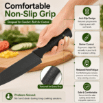 Home Nation™ Kitchen Knife Set with Knife Sharpener, 3 Stainless Steel Chef Knives with Safety Covers for Vegetable, Fruit & Meat Cutting - Image 6