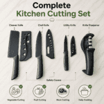complete kitchen knife set with sharpener