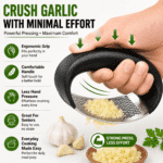 Home Nation Stainless Steel Garlic Press Crusher – Heavy Duty Garlic Ginger Mincer Tool with Ergonomic Easy Grip Handle, Rust Resistant Manual Garlic Crusher for Kitchen - Image 2