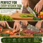 Printed Kitchen Knife Set 3 Pieces, Stainless Steel Kitchen Knives with Non-Slip Handle, Sharp Rust Resistant Multipurpose Knife Set for Home Kitchen - Image 3