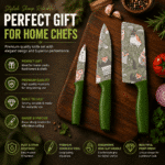Printed Kitchen Knife Set 3 Pieces, Stainless Steel Kitchen Knives with Non-Slip Handle, Sharp Rust Resistant Multipurpose Knife Set for Home Kitchen - Image 5