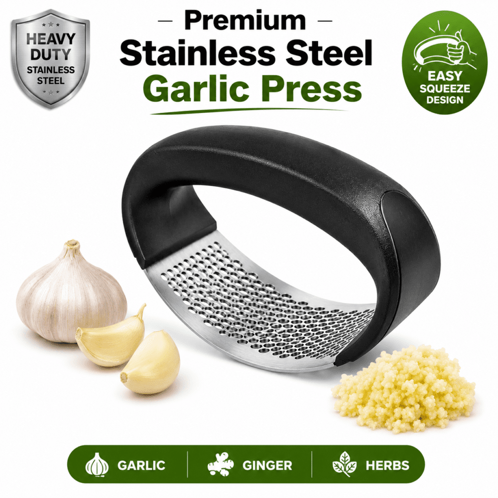 Premium stainless steel garlic press