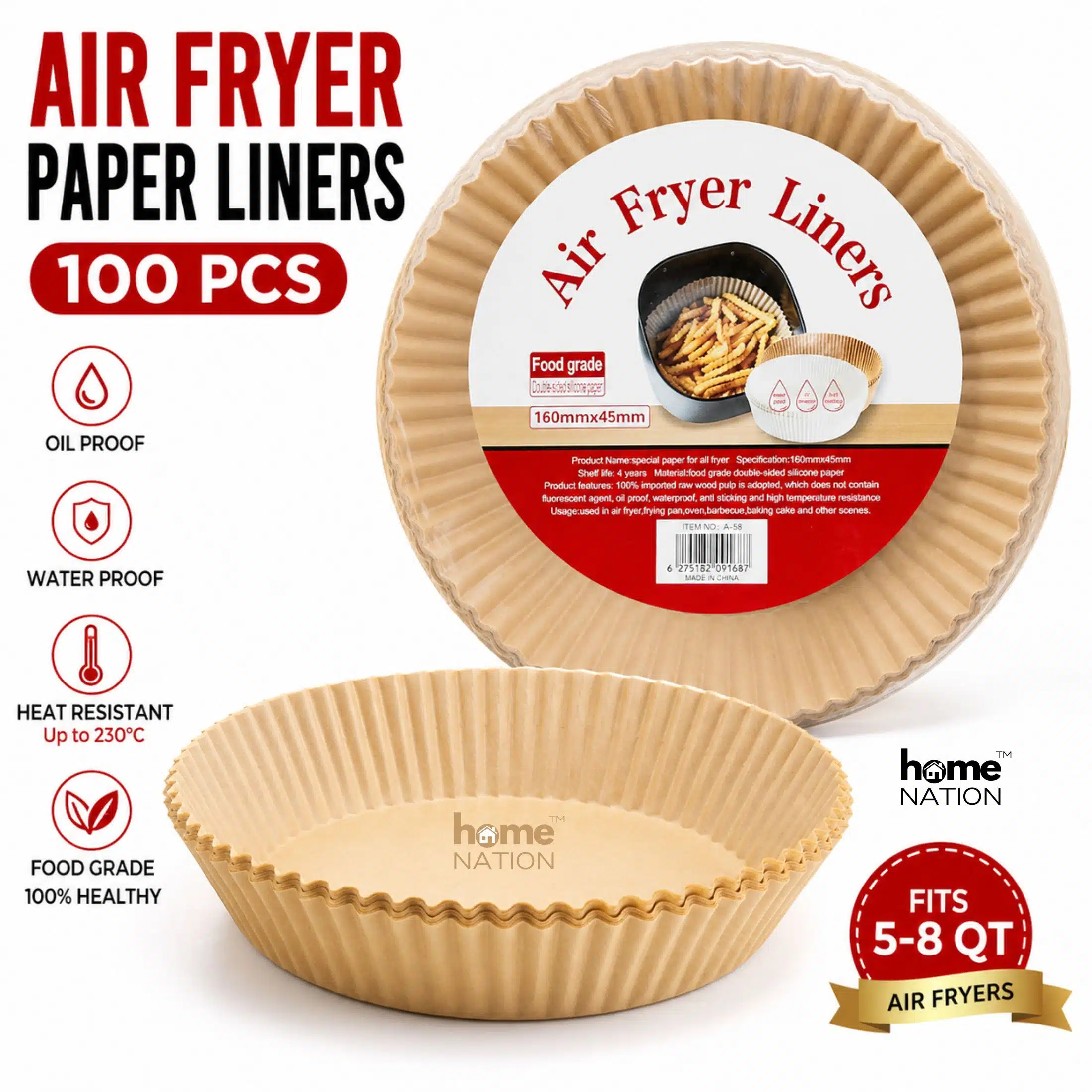 Round Air Fryer Paper Liners
