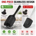 Home Nation Silicone Spatula Set 6 PCS, Heat Resistant Food Grade Silicone Kitchen Tools, Non Stick Rubber Spatula Set for Baking, Cooking, Mixing & Scraping, BPA Free, Black - Image 3